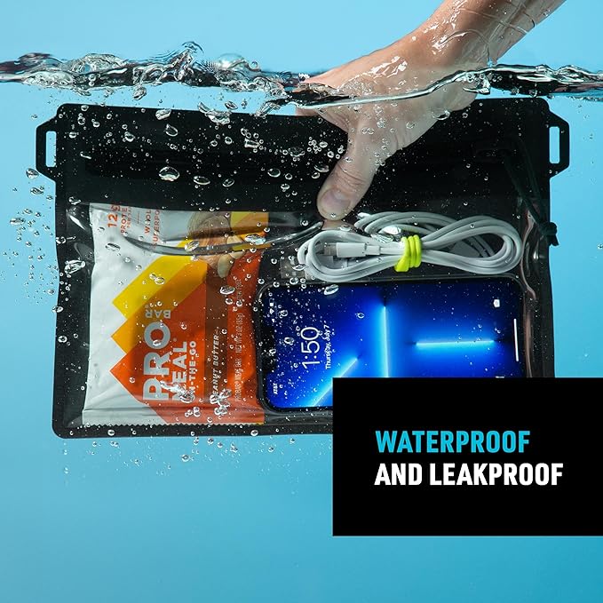 Nite Ize RunOff Waterproof Travel Pouch with TRU Zip - Dry Pouch for Phone & Travel Necessities - Touchscreen Friendly - Waterproof with Reliable Zipper - Medium, Charcoal