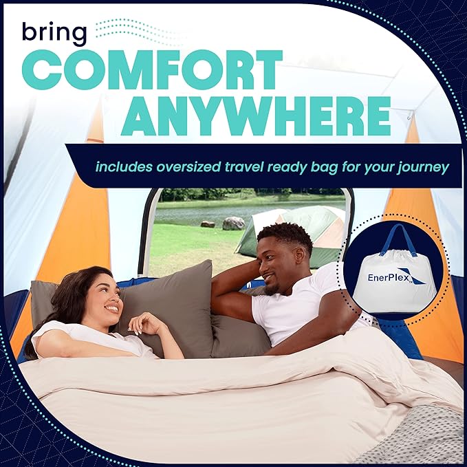 EnerPlex Air Mattress with Built in Pump - Self-Inflating Blow Up Mattress with Neck Support - Inflatable Air Bed for Portable Travel & Home Use