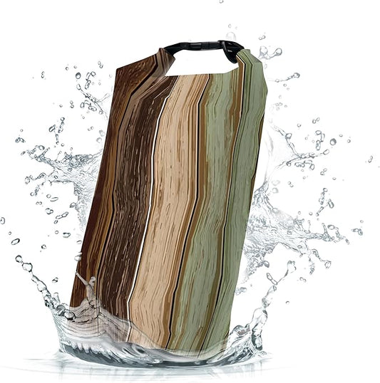 Waterproof Dry Bag,Roll Top Retro Rustic Barn Wood Waterproof Backpack 5L/10L/20L Floating and Lightweight Bags for Kayaking, Boating, Fishing, Swimming and Camping