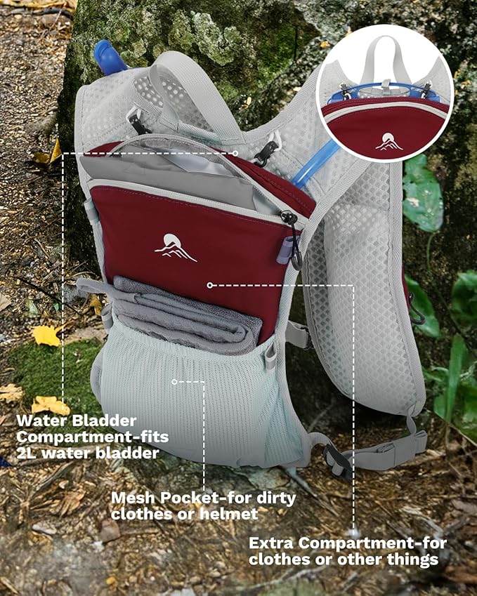 Running Vest for Women and Men, Hydration Backpack for Runners, Trail, Hiking, Biking and Walking, with Front Phone Holder, Adjustable Chest and Waist Strap