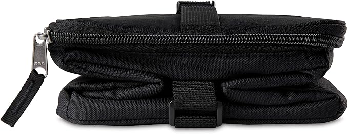 PackIt Freezable Essential Cooler, Black, Built with ECOFREEZE Technology, Fully Freezable, Collapsible, Reusable, With Removable Crossbody Strap, Top Clip Handle, Designed for Fresh Office