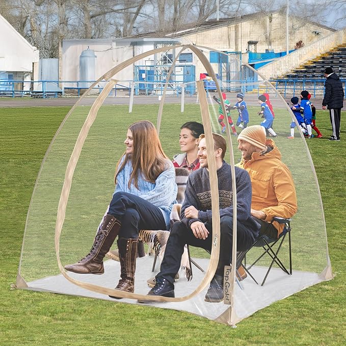 Pop-Up Sports Tent, Transparent Bubble Tent, Weatherproof Igloo Tent, Clear Tent for Winter Sports, Cold Weather Tent