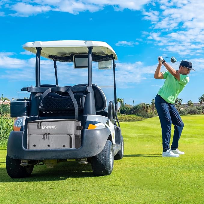 Golf Trunk Organizer, 2 Layer Waterproof Car Golf Locker with Separate Ventilated Compartment for 2 Pair Shoes, Golf Trunk Storage for Golf Accessories, Golf Gifts for Men