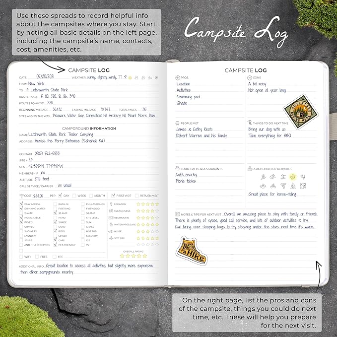 Clever Fox Camping Journal – Camper Log Book & RV Trip Planner – Outdoor Camp Journal & Adventure Travel Notebook – 12 Trips Total, 8 Pages per Trip – Hardcover, A5 Size (Foggy Alps)