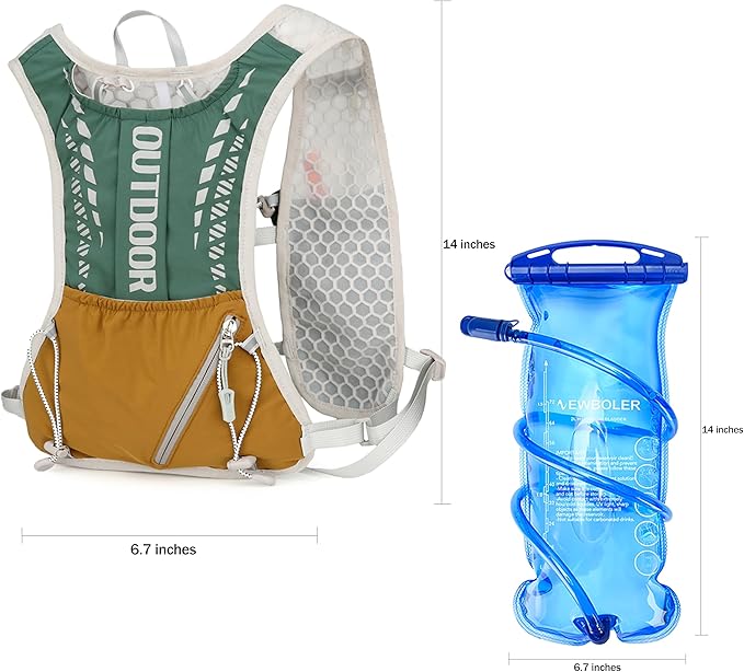 5L Hydration Backpack for Women and Men - Lightweight Running Vest with 1.5L Water Bladder, Water Backpack for Hiking, Running, Biking, Cycling and Rave, Adjustable Straps
