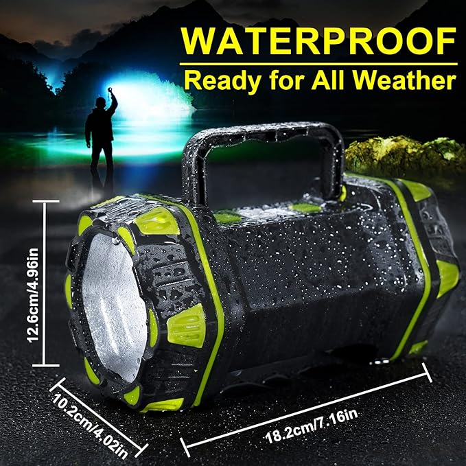 LED Camping Lantern Flashlight Spotlight Rechargeable Portable Super Bright Outdoor Emergency Light Searchlight Lamp Waterproof for Hiking Fishing Working Power Outages Hurricane