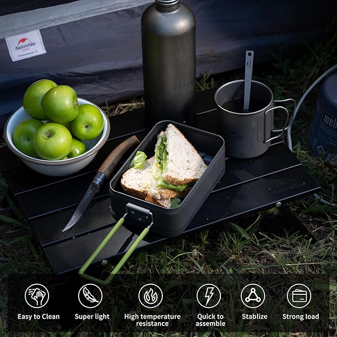 Naturehike Ultralight Compact Camping Table, Mini Beach Picnic Folding Backpacking Table with Carry Bag