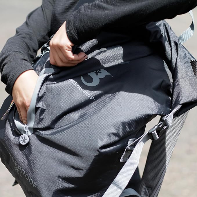 geckobrands Lightweight 30L Waterproof Backpack - Lightweight Watertight Outdoor Bag Hiking Traveling Light Water Activities