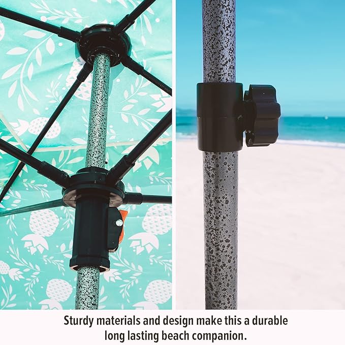 Qipi Beach Cabana - Easy to Set Up Canopy, Waterproof, Portable 6' x 6' Beach Shelter, Included Side Wall, Shade with UPF 50+ UV Protection, Ultimate Sun Umbrella - for Kids, Family & Friends