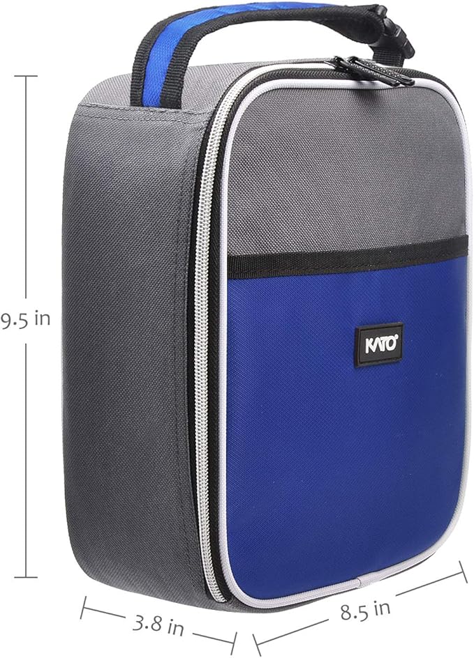 Insulated Lunch Box for Men Women, Portable Thermal Small Lunch Bag for Office Work Picnic, Reusable Compact Lunchbox Cooler Tote for Adults,Blue