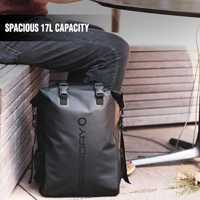 Waterproof Faraday Dry Bag - 17L Backpack - Fast, Easy Access for Device Shielding - Protect Data and Devices from Hacking, Tracking, EMP