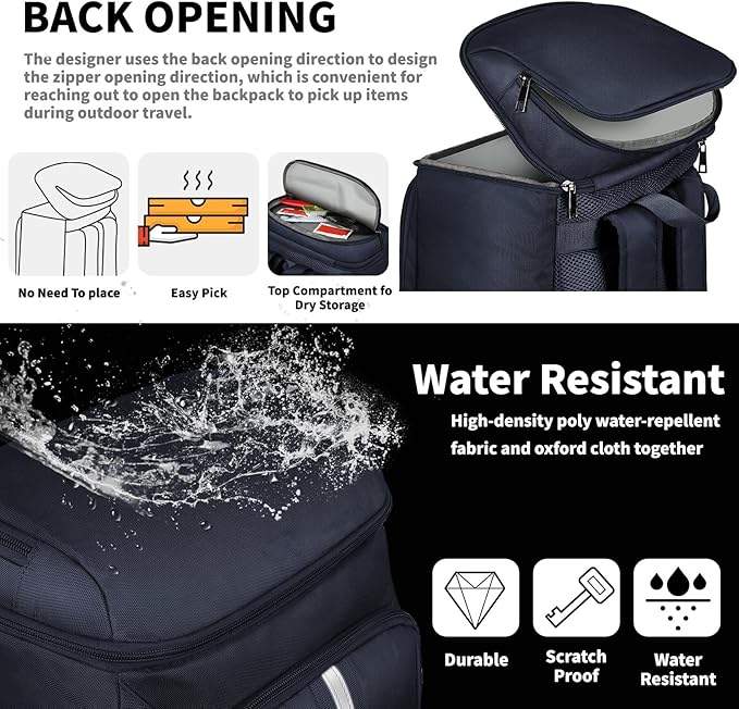 LTINVECK Cooler Backpack,2 Insulated Compartments Backpack Cooler Leakproof Double Deck Lightweight Cooler Lunch Box Bag for Men Women