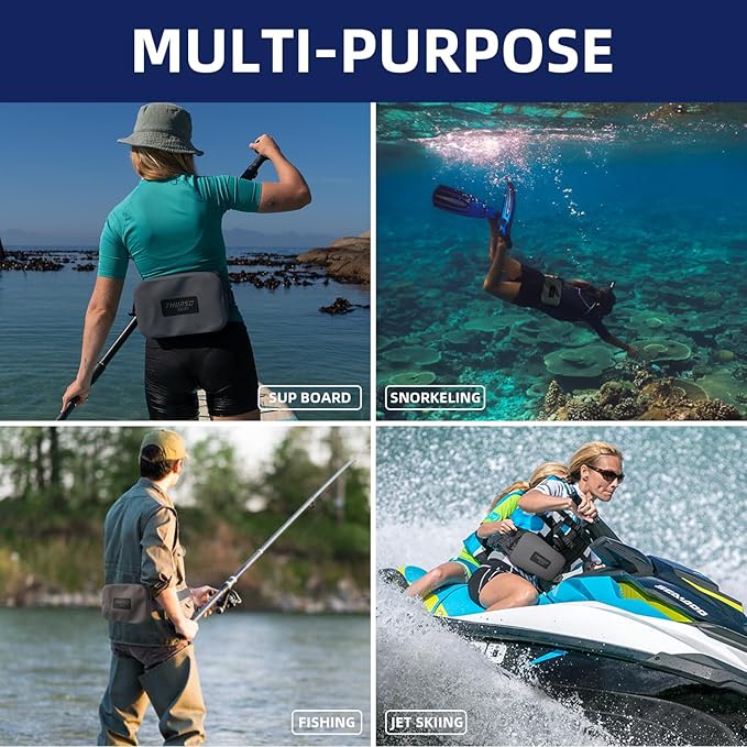 THURSO SURF Waterproof Fanny Pack Dry Bag Floating Pouch Bag Adjustable Waist Strap Keep Your Phone and Valuables Safe/Dry SUP Accessories for Kayaking Paddle Board Snorkeling Boating (Tangerine)