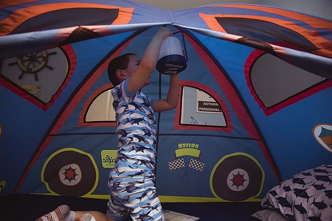 Pacific Play Tents 19711 Kids Rad Racer Bed Tent Playhouse - Full Size Mattress