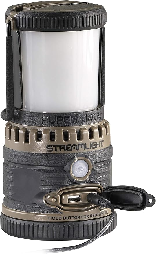 Streamlight 44947 Super Siege 1100-Lumen Rechargeable Lantern with 120-Volt AC Charger, Coyote