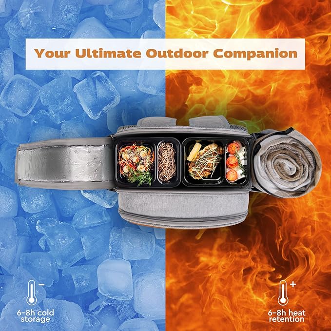 Couple Gifts 22L Picnic Basket Set, Grey Insulated Picnic Backpack for 2, Leak Proof Cooler Camping Gifts, Cool Bridal Shower Gifts Anniversary Engagement Wedding Gifts for Couples, Mr and Mrs Gifts