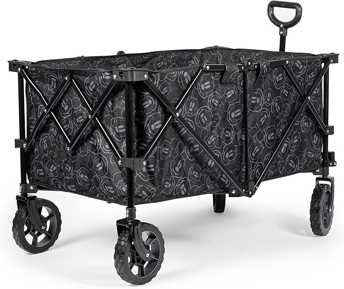 PICNIC TIME Disney Mickey Mouse Adventure Wagon XL, Folding Wagon, Beach Wagon, Sport Utility Wagon, (Black)