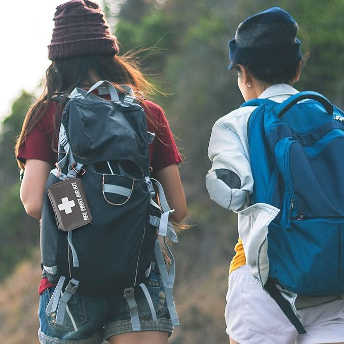 M2 BASICS All-Purpose 150 Piece First Aid Kit | Car, Travel, Home, Hiking, Camping, Survival | Small Emergency Kit, Medical Kit