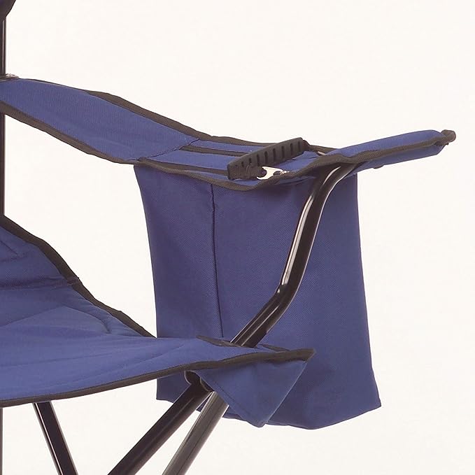 Coleman Portable Quad Camping Chair with 4-Can Cooler, Cushioned Seat & Back with Side Pockets & Cup Holder, Carry Bag Included