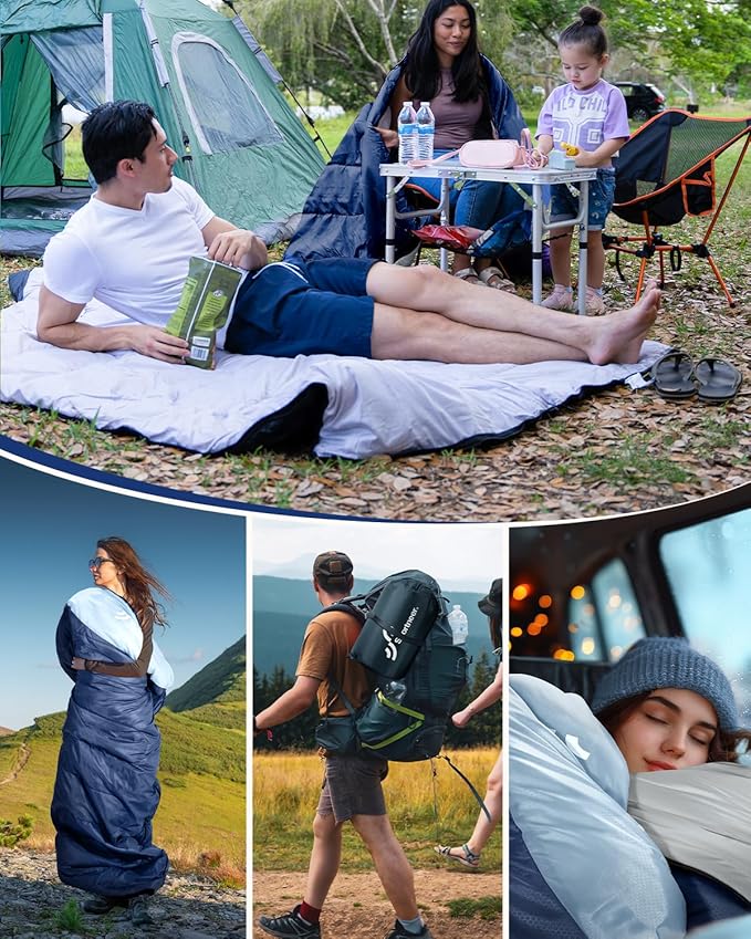 Sportneer Sleeping Bags for Adults, Warm & Cold Weather Sleeping Bag for Adults Kids Boys Girls - Lightweight Compact Camping Gear Equipment, Traveling, Backpacking, Hiking