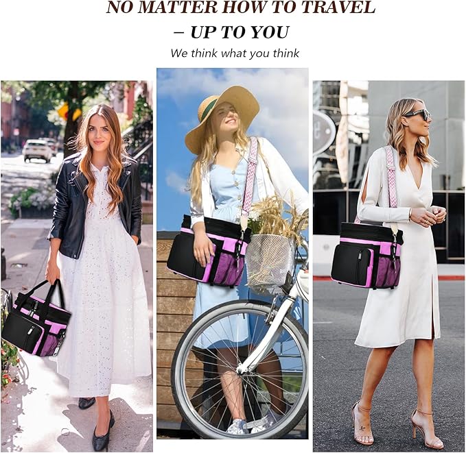 LOKASS Lunch Box for Women/Men-16L-Insulated Lunch Bag, Expandable Double-layer Leakproof Cooler Bag with Upgrade Adjustable Shoulder Strap Ideal for Work/Travel/Picnics（Pink&Black）