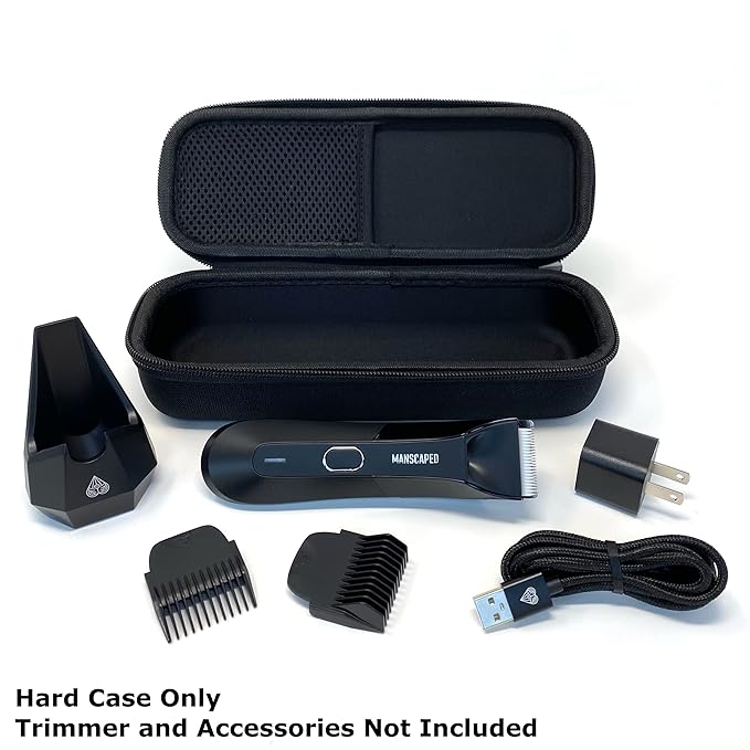 Arber Hard Case for Manscaped Lawn Mower 5.0, 4.0 or 3.0 Trimmer - Protective Travel Toiletry Organizer for Trimmer and Accessories, for Grooming, Shaving and Essentials - Case Only