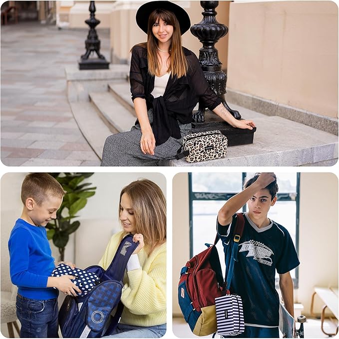 Cerbonny Small Cooler Bag Freezable Lunch Bag for Work School Travel,Small Lunch Bag,Small Insulated Bag For Adults/Kids,Freezer Lunch Bags,Mini Lunch Bag Fit For Yogurt（Blue with white dots）