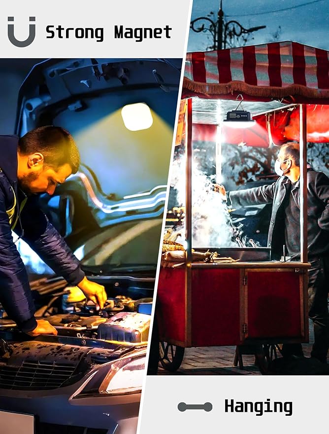 MOSLIGHTING Rechargeable Camping Lights, 800LM, Hanging Tent Lights with Magnet,5 Lighting Mode LED Camping Lantern, 4500mAh, IP54 Waterproof Portable Red Flashlight for Hurricane (Blue)