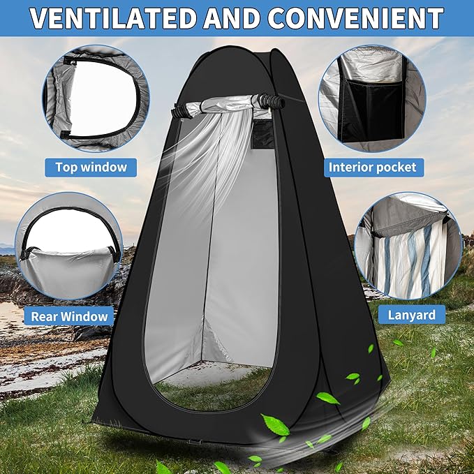 AKOZLIN Portable Pop Up Shower Tent Instant Privacy Dressing Changing Tent Outdoor Shower Room Camp Toilet Tent