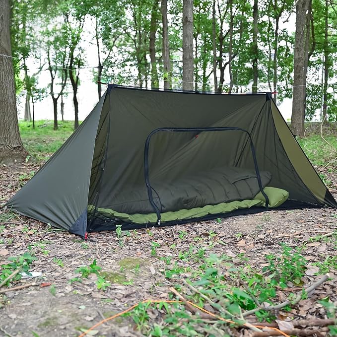 Onewind Camping Mosquito Net for Cot, Shelter Bugnet Camping Screen Room Ultralight No-See-Um Breathable Mesh Bugnet Mosquito Netting with Double Sided Zipper, Black