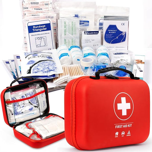 300pcs Professional First Aid Kit, Travel Trauma Emergency Kit with Basic First Aid Supplies and Survival Kit, Portable EVA Medical Kit for Backpacking, Home, Car, Climbing, Camping