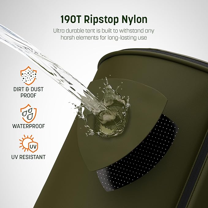 Portable Changing Room Tent - Instant Pop Up Privacy Pod with Suction Cup for SUV Liftgate, for Camping, Shower, Beach and Toilet Stall (Carrying Bag Included) Green