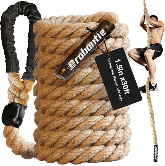 Workout Fitness Climbing Rope 10FT 15FT 20FT 25FT 30FT, 1.5" Diameter Gym Climbing Rope for Strength Training,Exercise Climbing Rope for Adults Outdoor Indoor