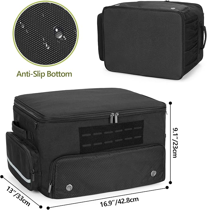 Golf Trunk Organizer Storage with Separate Compartment for 2 Pair Shoes Up to US Mens 16, Golf Car Locker Organizer for Balls, Tees, Clothes, Gloves, Accessories