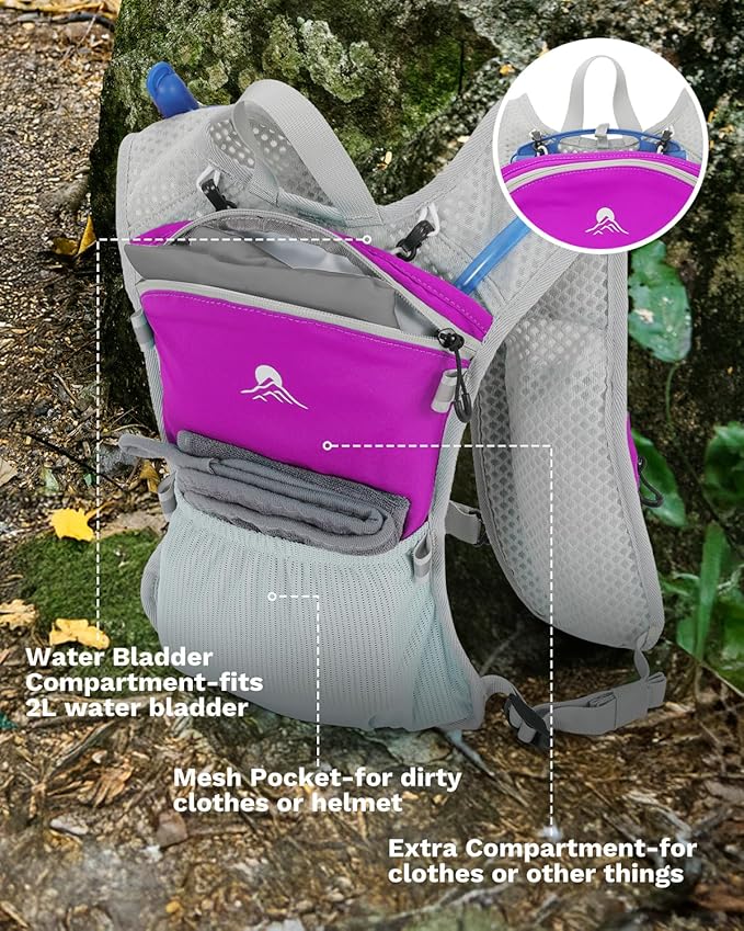 Running Vest for Women and Men, Hydration Backpack for Runners, Trail, Hiking, Biking and Walking, with Front Phone Holder, Adjustable Chest and Waist Strap