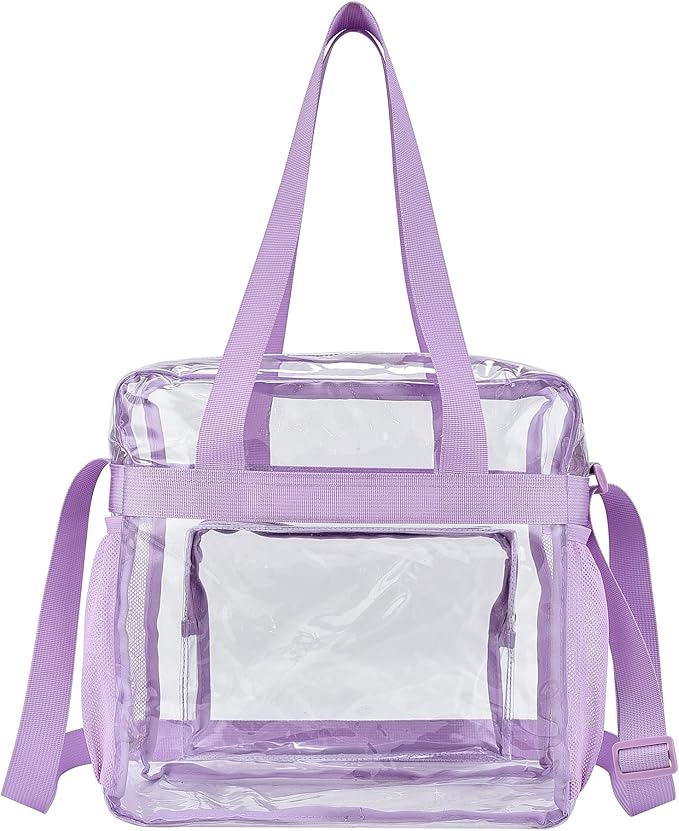 USPECLARE Clear Tote Stadium Approved, Security Travel & Gym Clear Bag for Work Sports Games Concerts