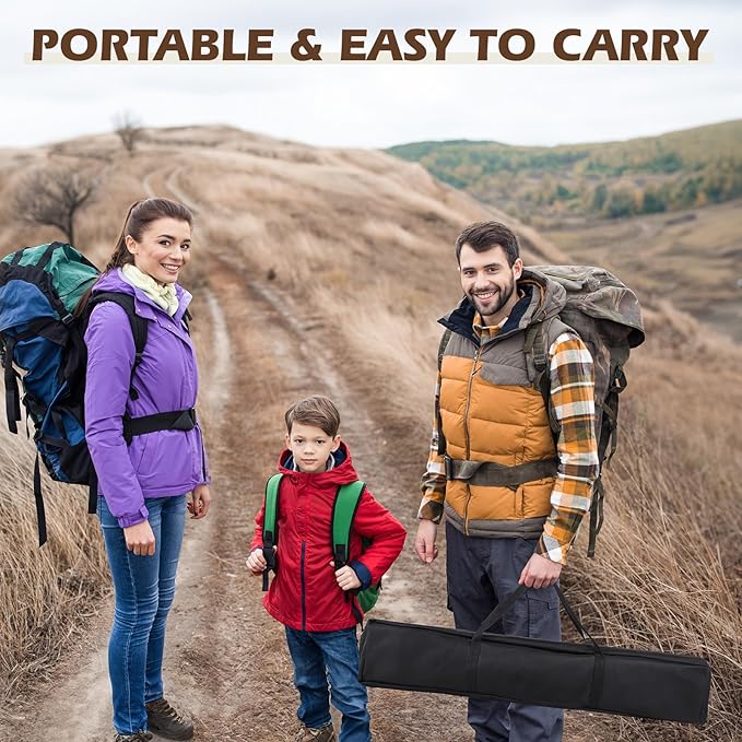 CHANGE MOORE Portable IGT Camping Table Acacia Wood Tabletop, 16.14-26.4inch Height-Adjustable Aluminum Table Leg, X-Shaped Structural Support, 3 Side Pipes Outdoor Table with Carrying Zipper Bag