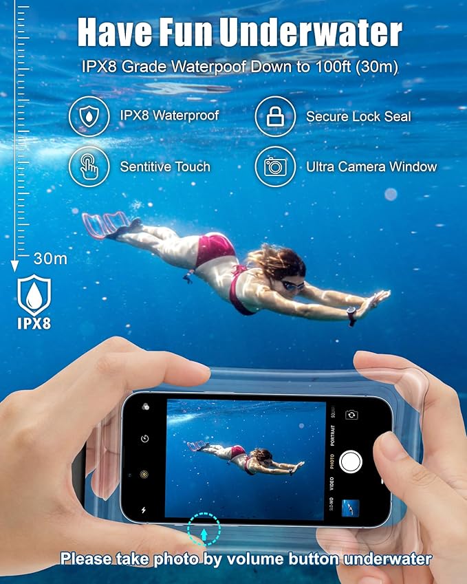 F-color Waterproof Fanny Pack - Waterproof Phone Pouch with Waist Strap - Cruise Essentials 2025 Must Haves Waterproof Pouch Dry Bag Keep Phone Valuables Safe for Beach Kayaking Boating Fishing