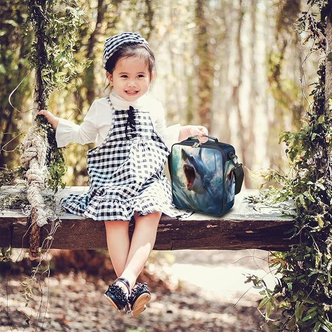 cfpolar Lunch Box for Boys Girls, Insulated Lunch Bags for Kids Reusable Mini Cooler Lunch Tote Lunchbox Thermal Meal Tote Kit with Shoulder Strap for Work School Picnic