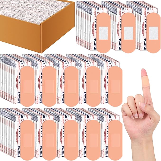 Timgle 5000 Pcs 1" x 3" Adhesive Bandages: Breathable, Waterproof, Sensitive Skin, Bulk for Homeless Care, Nurses, Businesses, Travel First Aid Kits