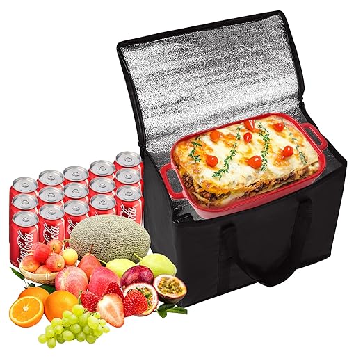 Casserole Carrier for Hot or Cold Food, Insulated Bag Lasagna Lugger Tote for Potluck Parties/Picnic/Cookouts, Fits 9"x13" Baking Dish Black Keep Food warmPans lid and Carrying case Container Heat
