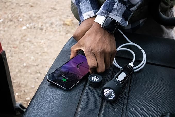 Journey 300 Solar LED Waterproof Flashlight with USB Phone Charger, Black