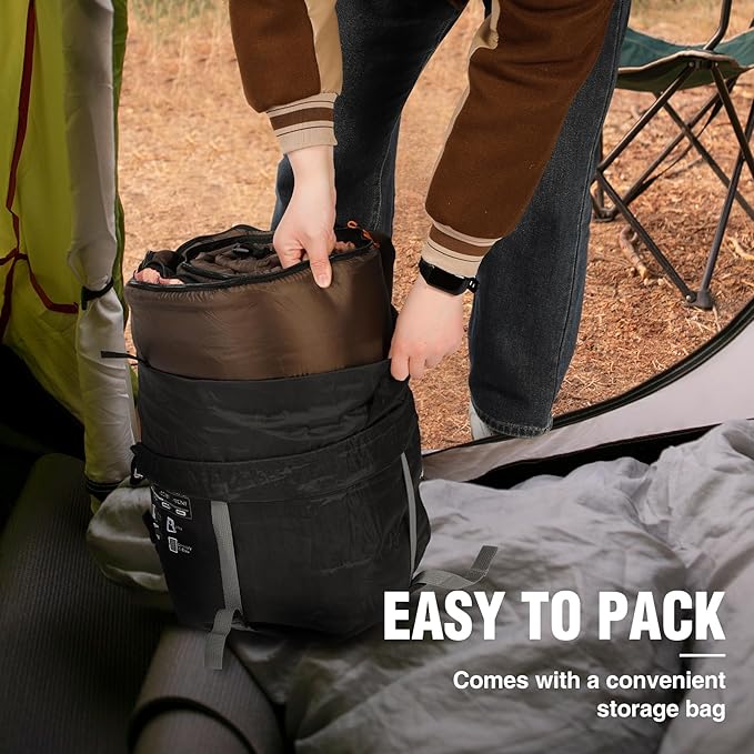 REDCAMP Cotton Flannel Sleeping Bag for Camping Backpacking, Adults Cold Weather Envelope Sleeping Bags with 2/3/4lbs Filling