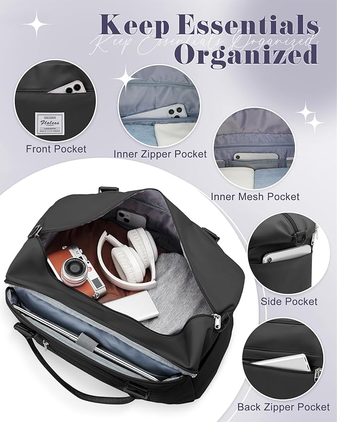 Gym Bag Womens,Travel Duffel Carry on Bag Sport Tote Bag Weekend Overnight Bag