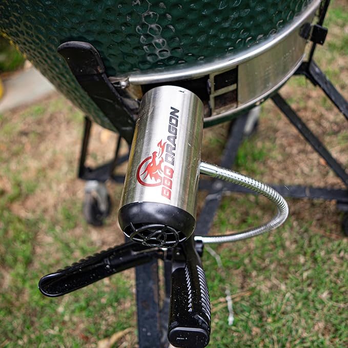 BBQ Dragon Charcoal Fan - Cordless Grill Fan for Camping, Fireplace, and Smokers - Heavy Duty BBQ Air Blower with Adjustable Clamp - Portable Fire Blower for Fireplace and Campfire