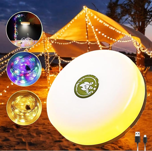 Camping Lights String Camp Lantern Better Retractable Waterproof Glowmate 4 in 1 Camp String Lights for Tent with 8 Modes 32.5ft LED Camp Lamp Necessities Decor Holiday Gifts for Christmas Halloween