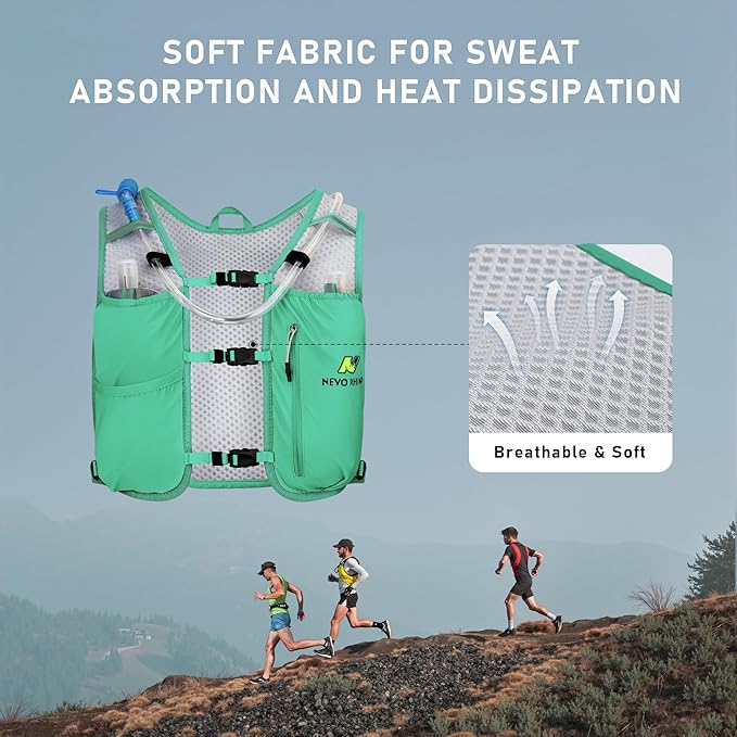 N NEVO RHINO Running Hydration Vest for Women 1.5L Water Bladder Backpack 5L Small -Lightweight Breathable Hydration Vest for Hiking Trail Running Cycling Marathon for Women