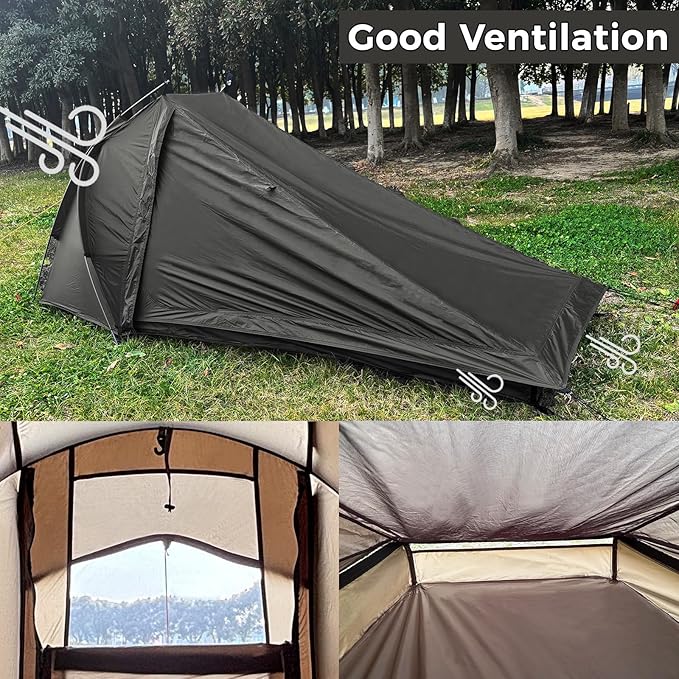 Onewind Ultralight One Person Tent, Waterproof Backpacking Tent with Rainfly Mesh Poles Easy Setup for 3 Season Camping Hiking Backpacking Fishing