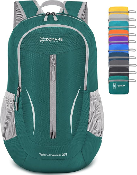 ZOMAKE Ultra Lightweight Packable Backpack 25L, Foldable Hiking Backpacks Water Resistant Small Folding Daypack for Travel(Army Green-NEW)