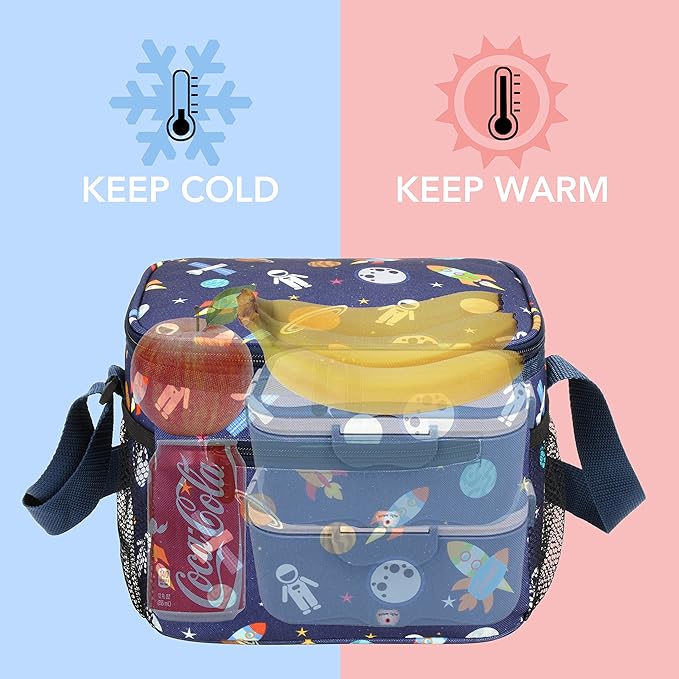 Tirrinia Insulated Lunch Box for Men/Women, Leakproof Thermal Lunch Bag for Office Picnic Work Beach Camping,Reusable Lunch Cooler Tote for Adult, Space